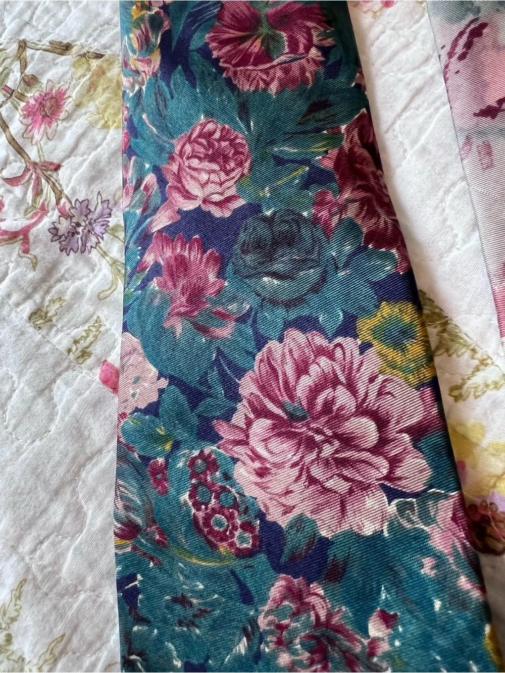 Vintage Silk Tie Lot 3pc Bill Blass Zylos Hanover St Floral Paisley Bundle